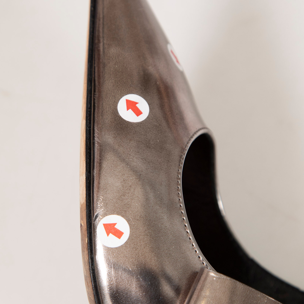 Dior Silver Metallic Leather Slingback Heels