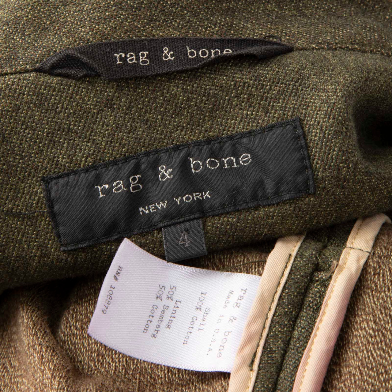 Rag & Bone Green Button Up Military Jacket