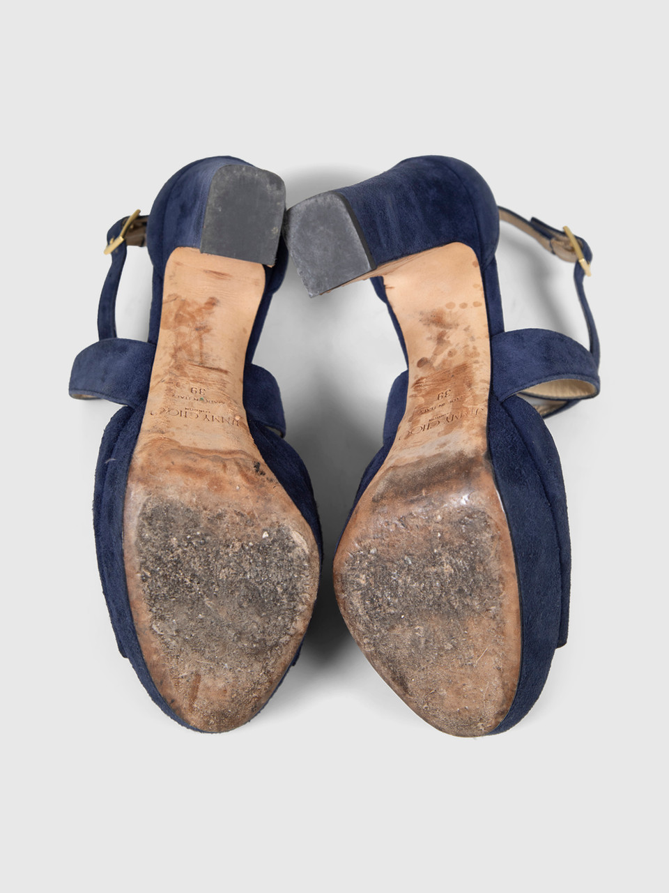 Jimmy Choo Navy Suede Platform Sandals