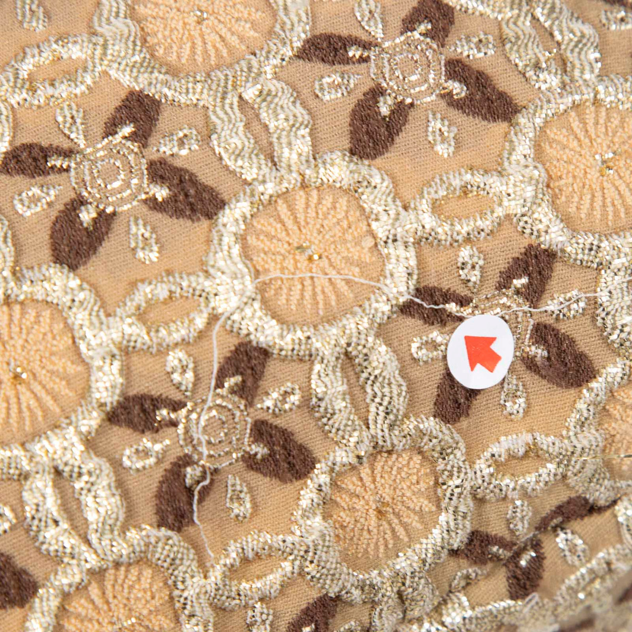 Prada Beige & Gold Embroidered Handbag