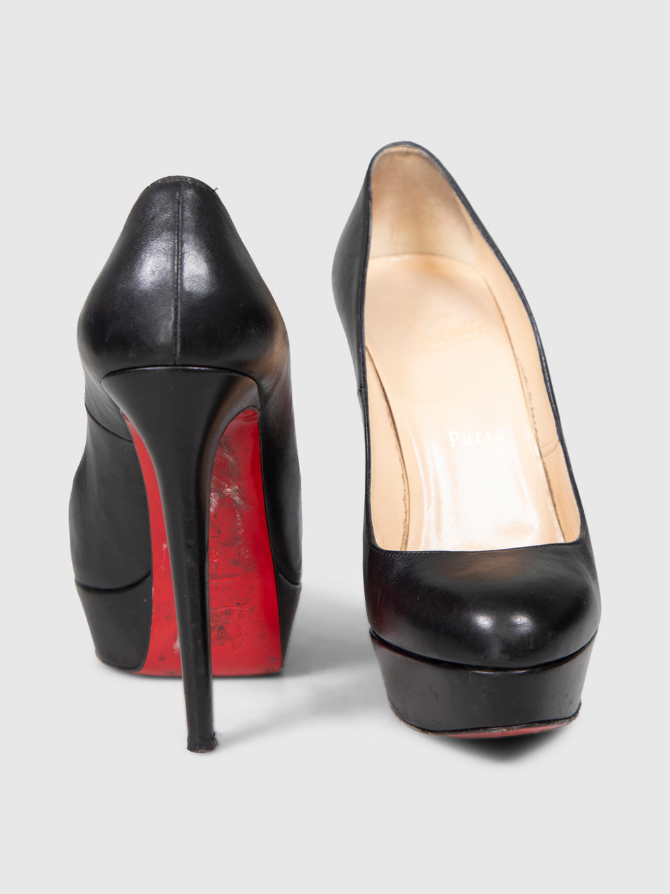 Christian Louboutin Black Leather Bianca Pumps