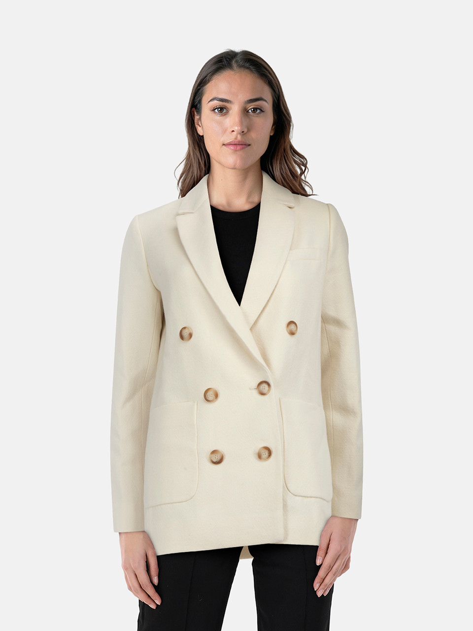 Sézane Beige Wool Michelle Blazer