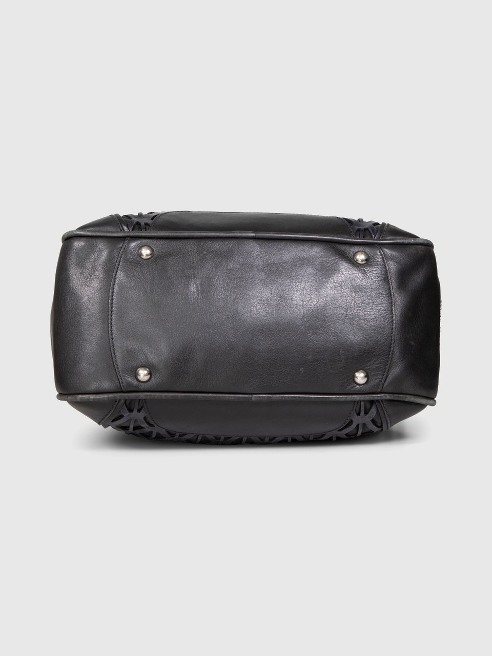 Miu Miu Vintage Black Leather Cut-Out Handbag