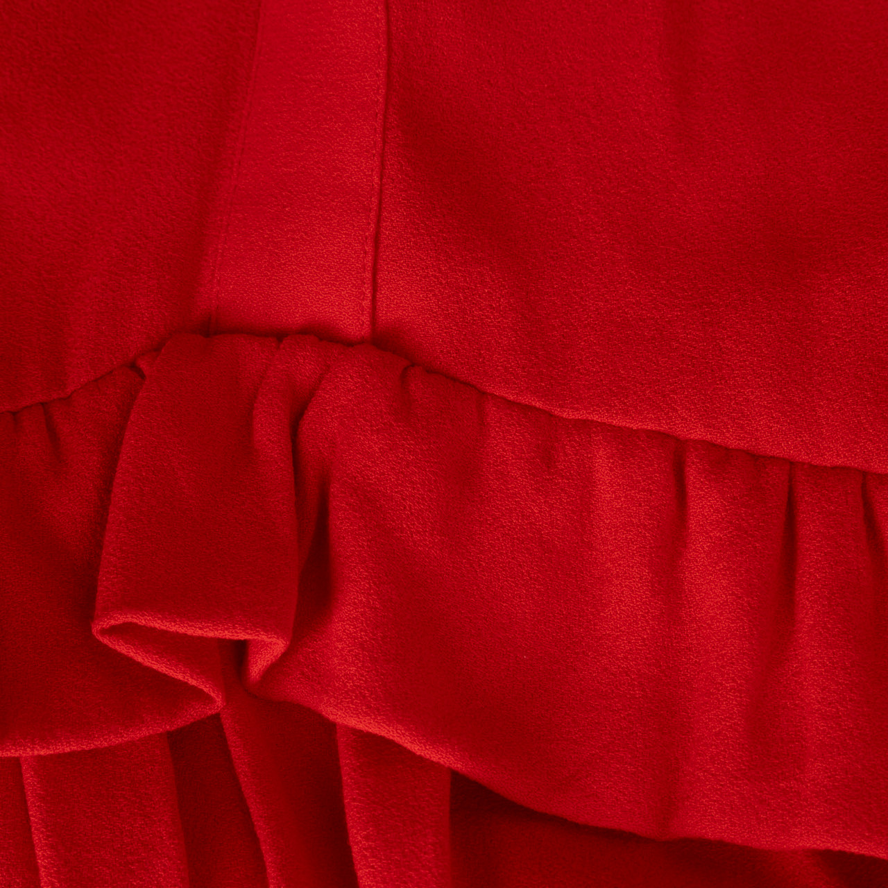 Maje Red Ruffled Knee Length Dress