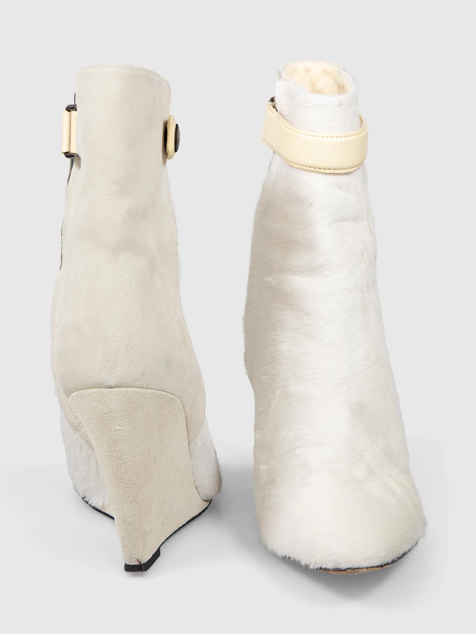 Isabel Marant White Suede & Pony Calfskin Boots