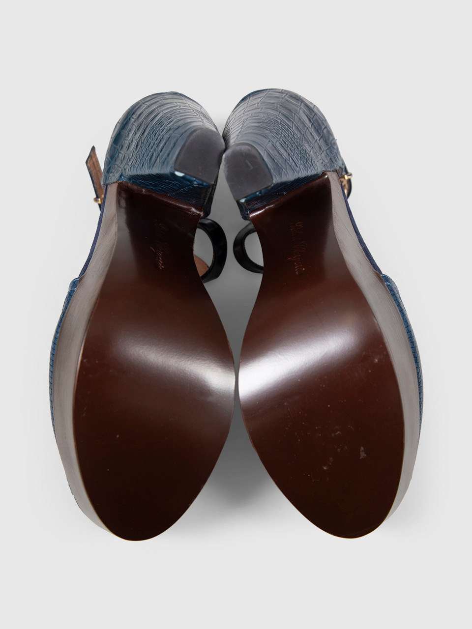 Clergerie Blue Leather Platform Heels