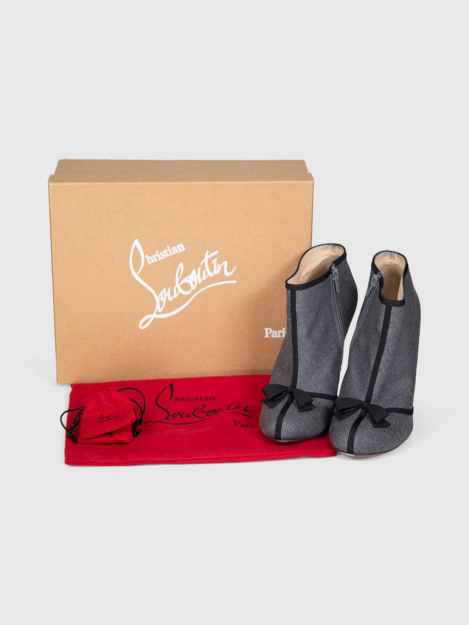Christian Louboutin Grey Arnoeud 100 Ankle Boots