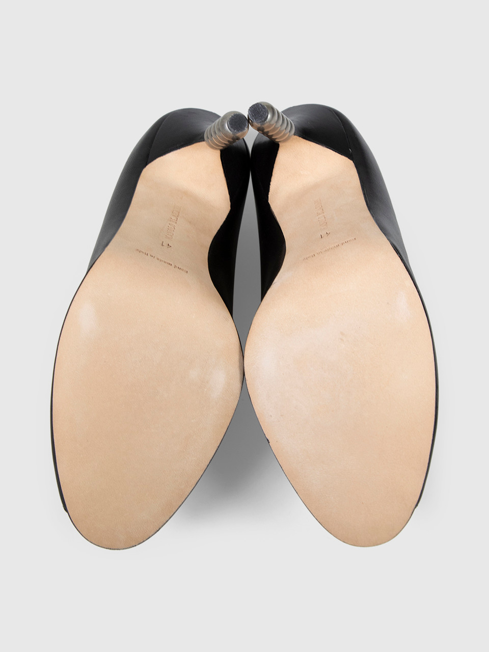 Manolo Blahnik Black Leather Pearl Heels