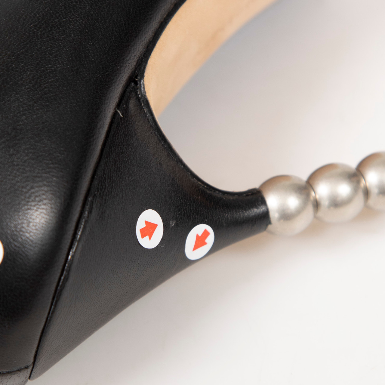 Manolo Blahnik Black Leather Pearl Heels