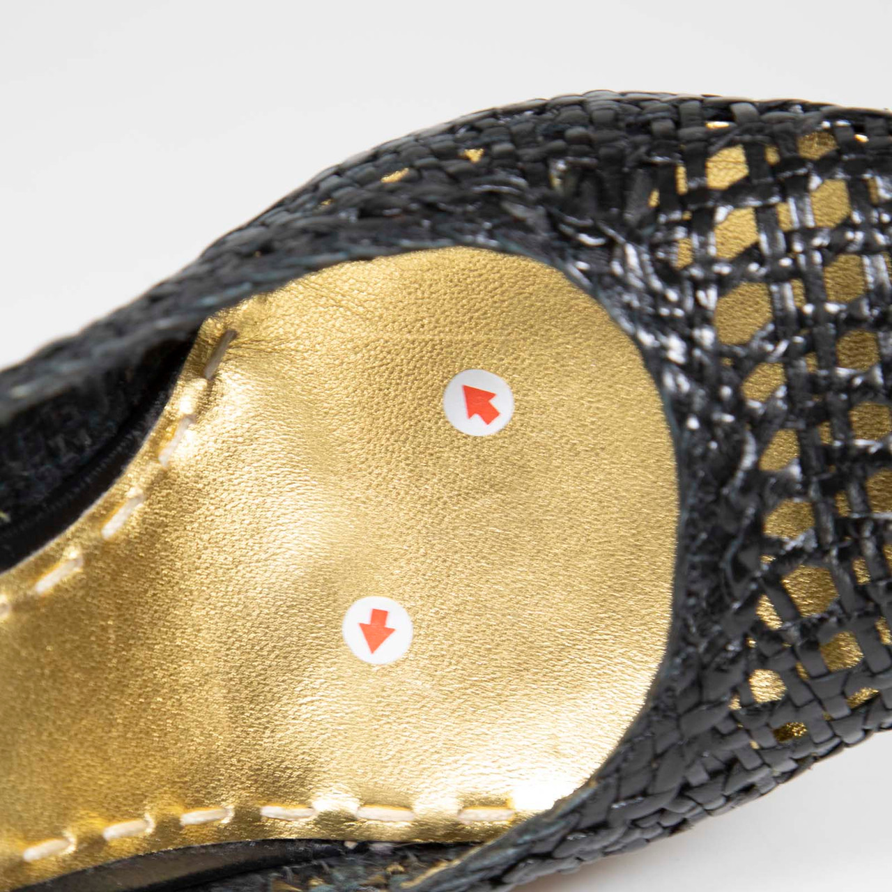 Prada Black Woven Leather Russell Pumps