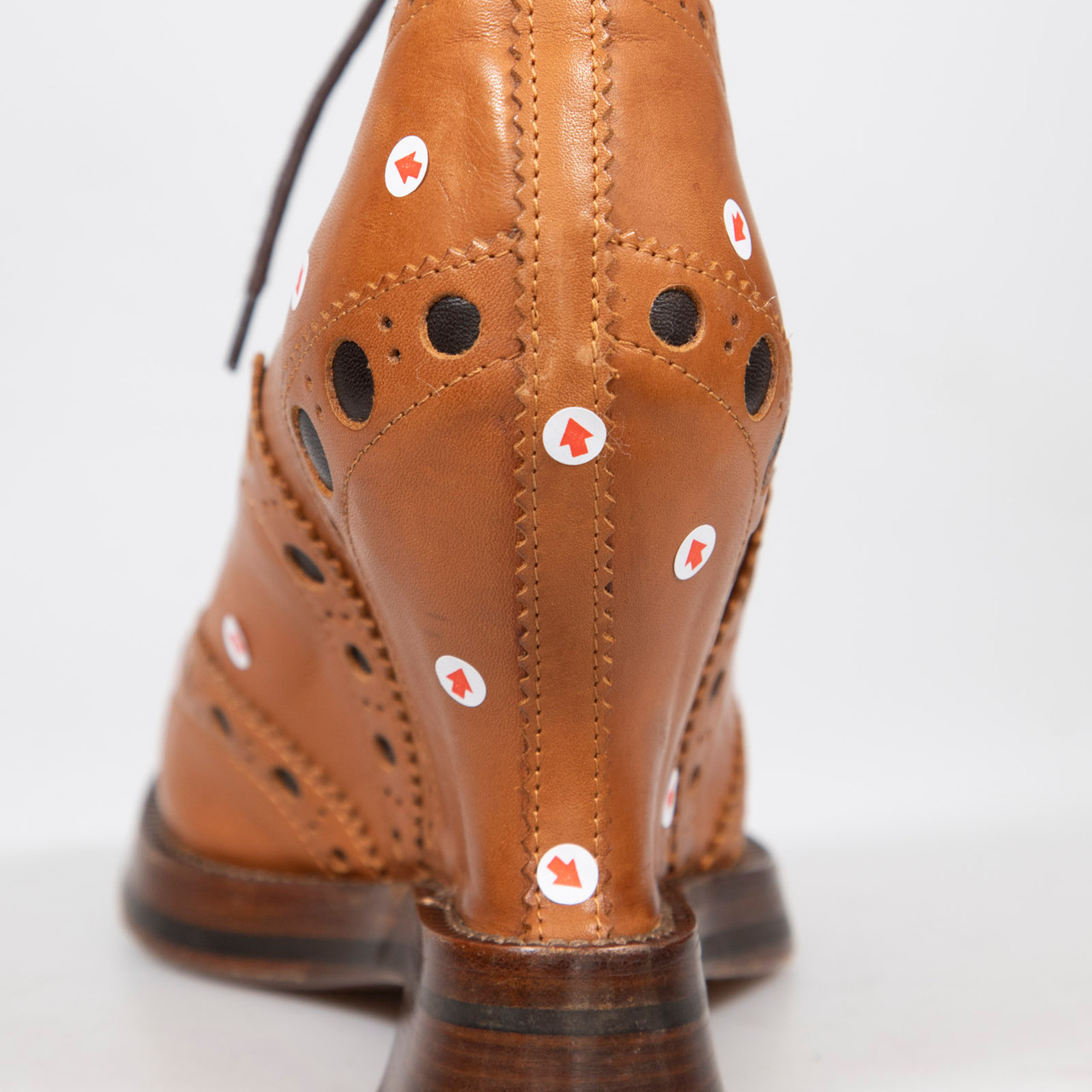 Acne Studios Brown Leather Brogue Wedge Boots