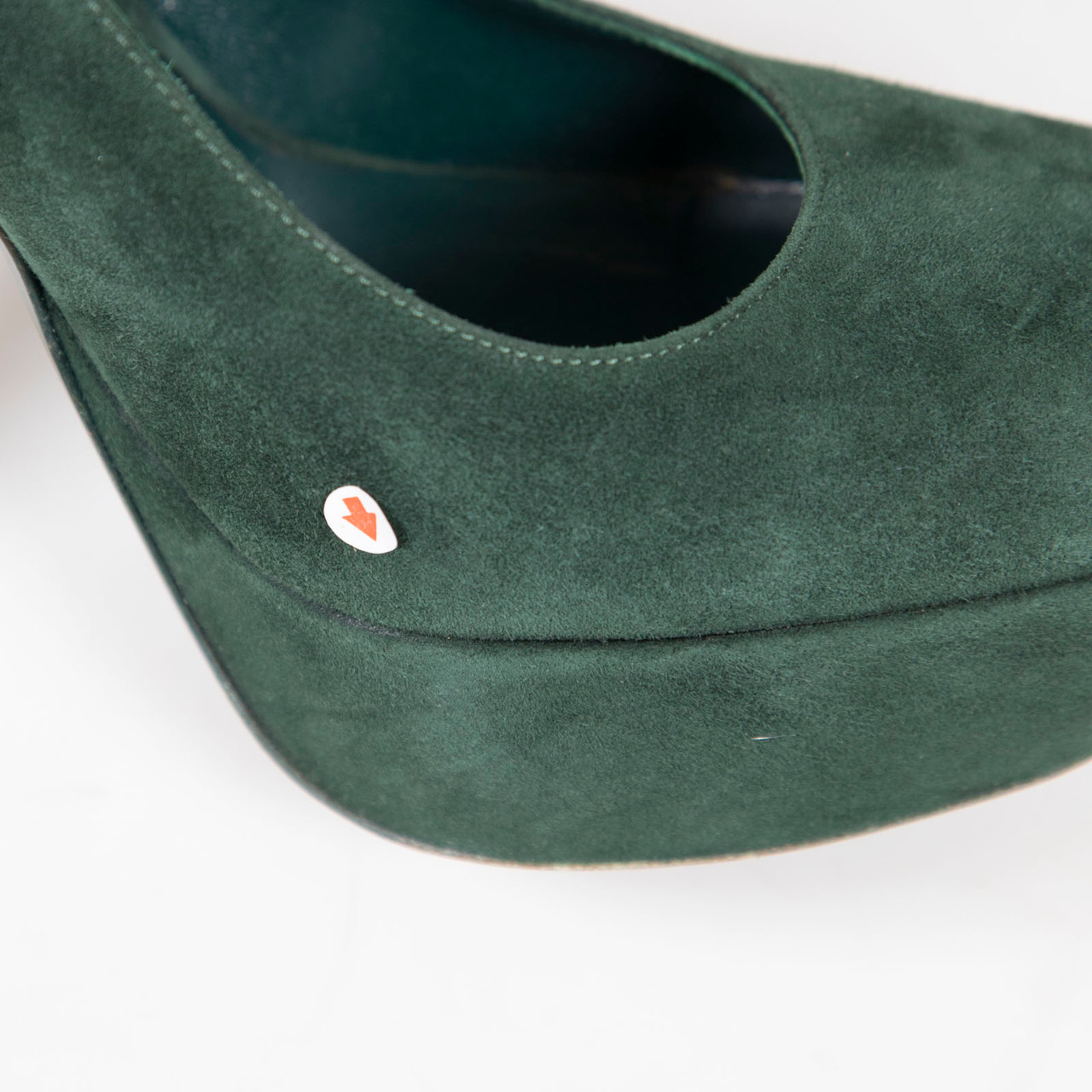 Saint Laurent Green Suede Platform Pumps