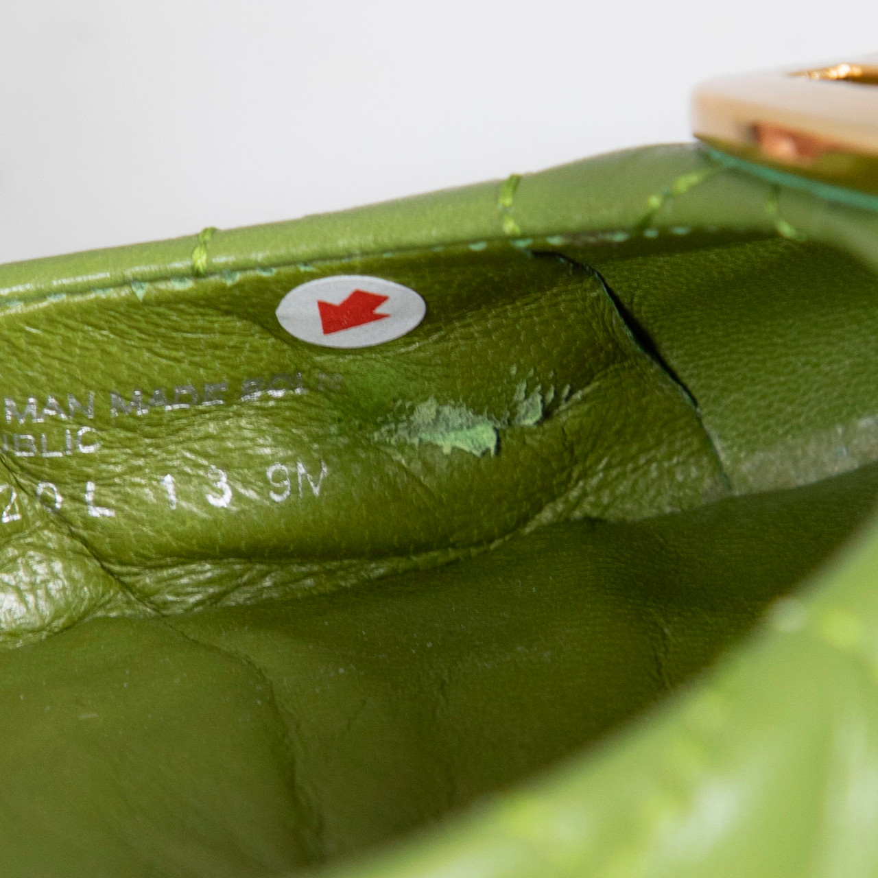 Tory Burch Green Leather Quinn Ballet Flats