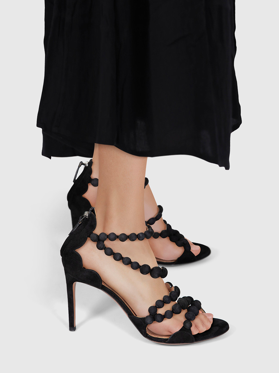 Alaïa Black Suede Bombe Sandals
