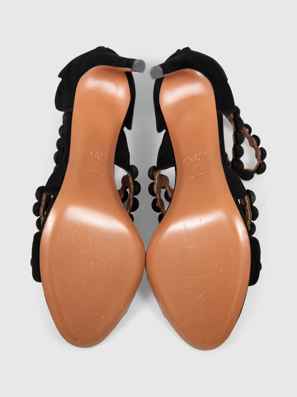 Alaïa Black Suede Bombe Sandals