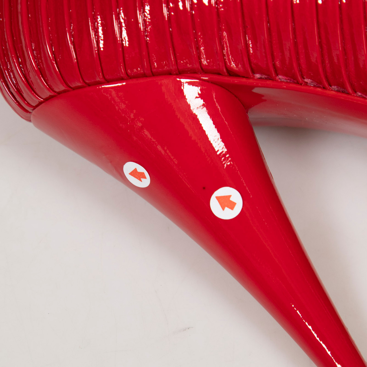 Miu Miu Red Vernice Plisse Patent Leather Heels