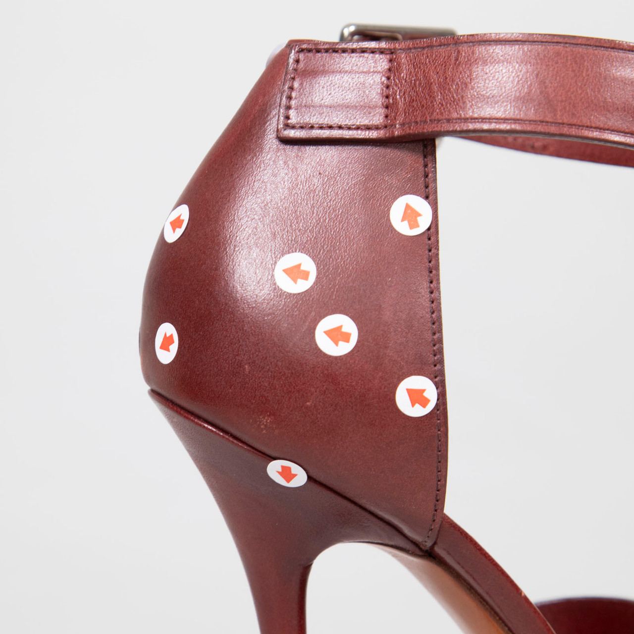 Céline Burgundy Open Toe Leather Sandals