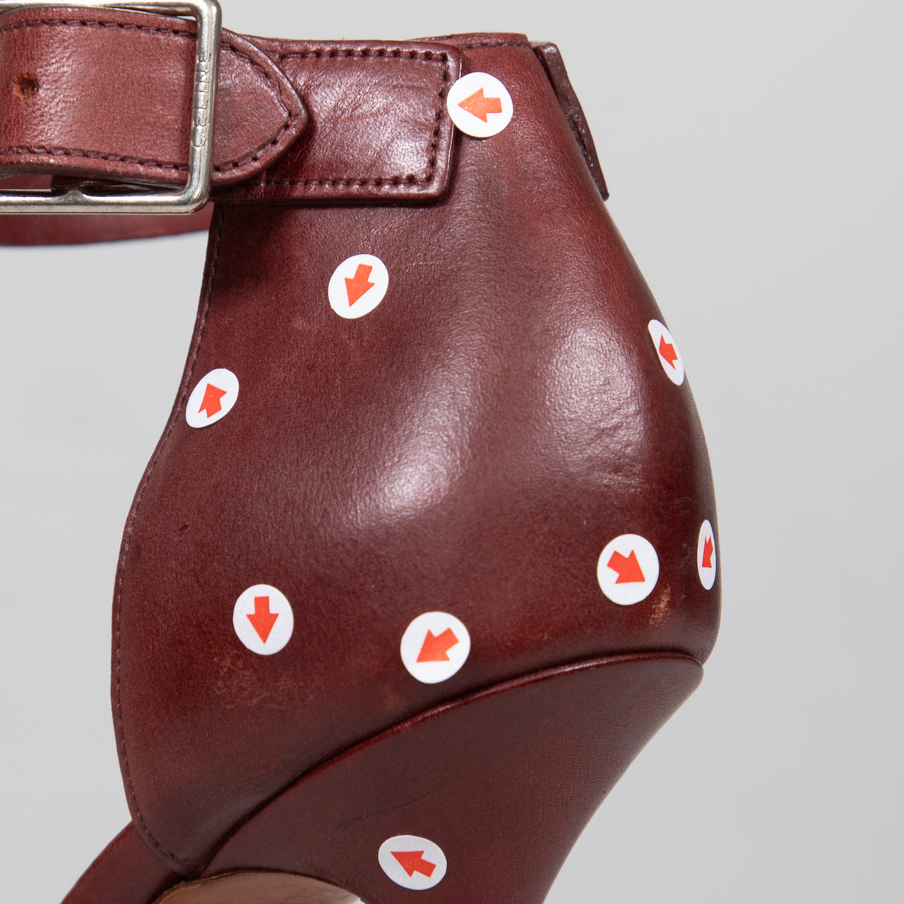 Céline Burgundy Open Toe Leather Sandals