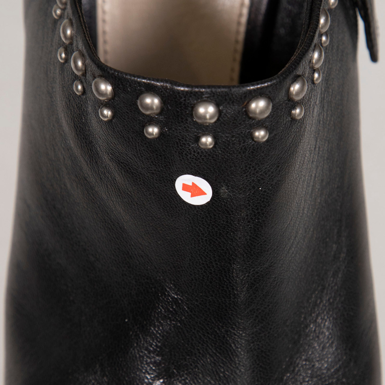 Prada Black Leather Studded Ankle Boots