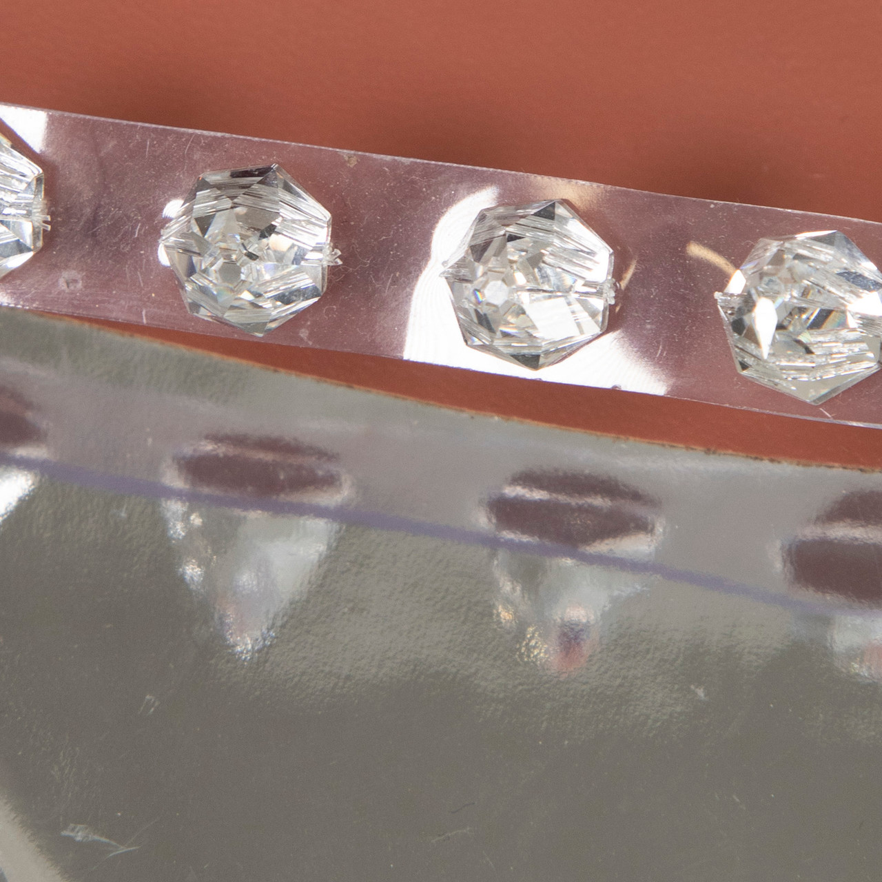 Amina Muaddi Transparent Studded Heeled Sandals