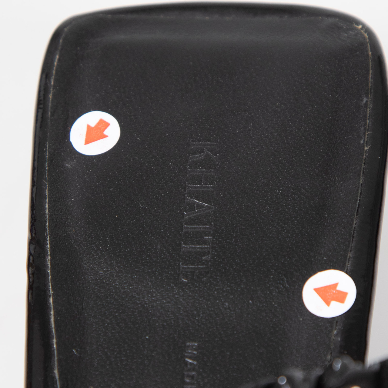 Khaite Black Patent Ruched Georgia Sandals