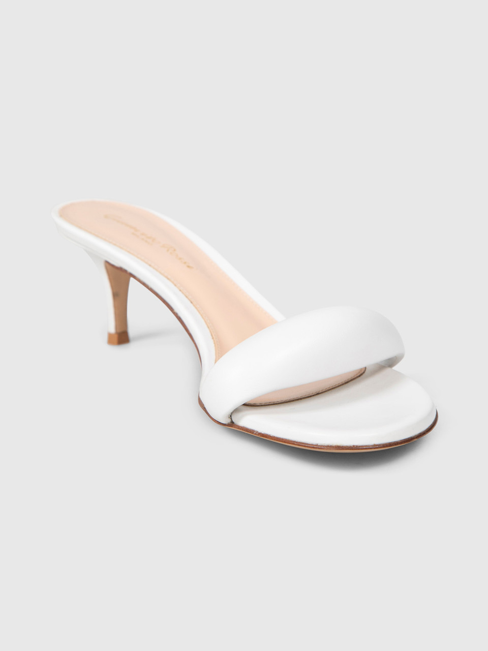 Gianvito Rossi White Leather Heeled Slides