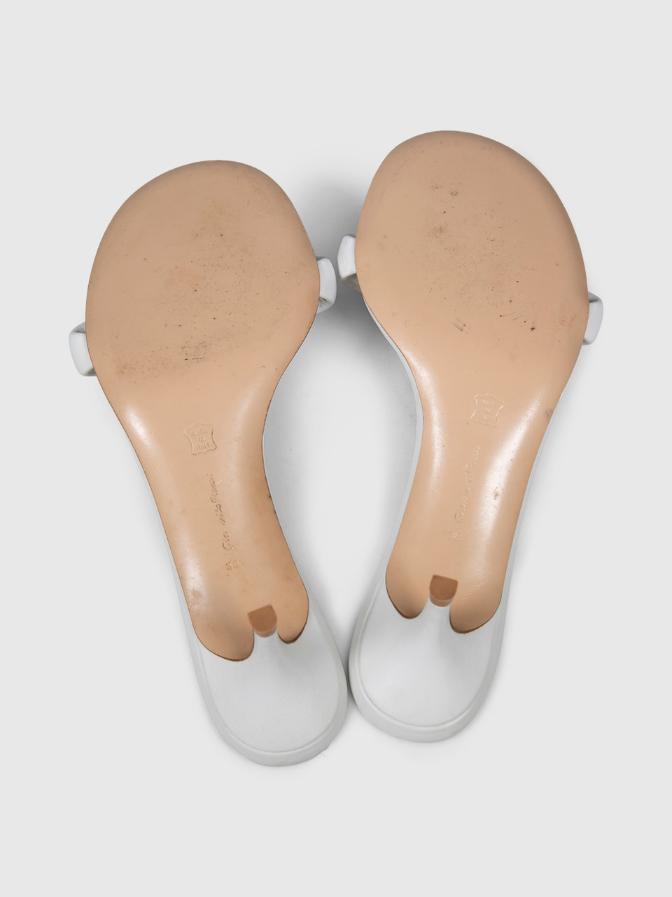 Gianvito Rossi White Leather Heeled Slides