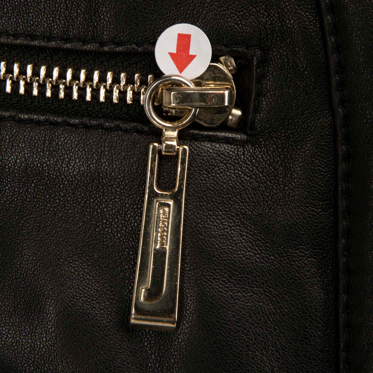 Roberto Cavalli Black Leather Woven Sleeves Jacket