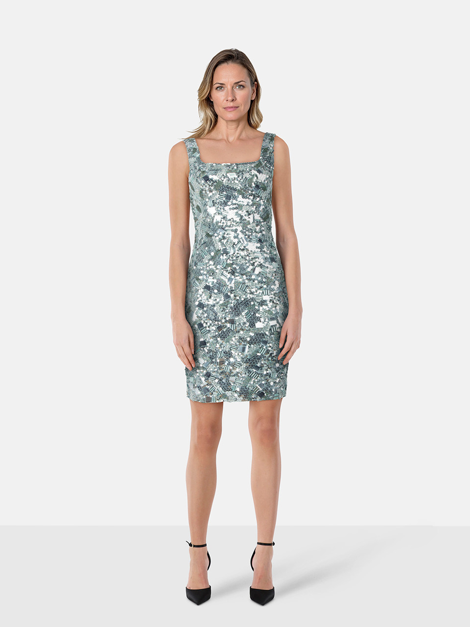 Alice + Olivia Powder Blue Sequinned Addie Dress