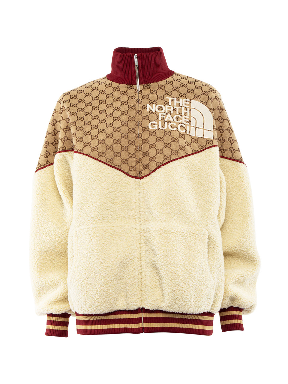 Gucci,The North Face x Gucci Canvas Shearling Jacket,Multicolour,Cotton,Abstract