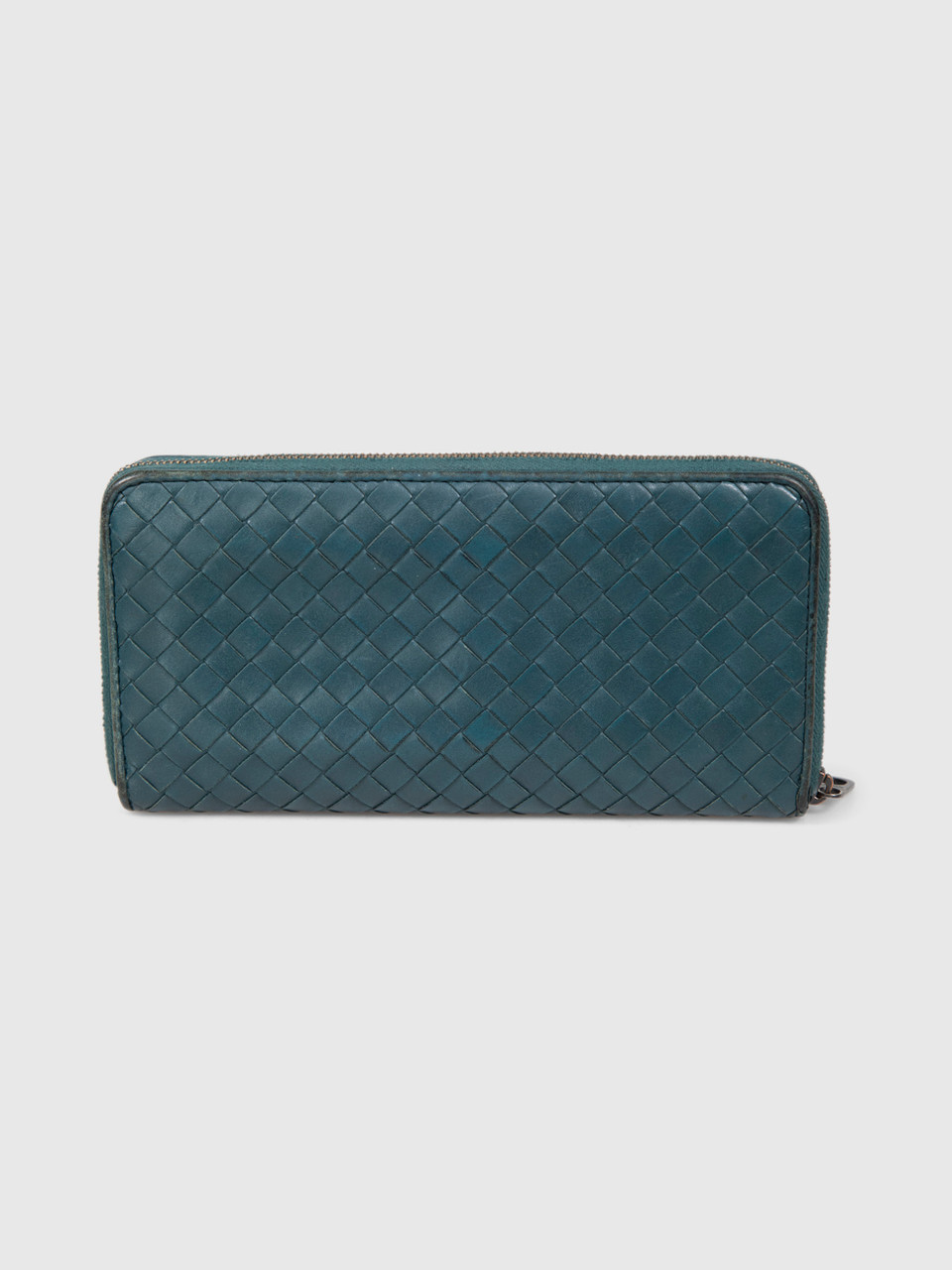 Bottega Veneta Dark Teal Intrecciato Wallet