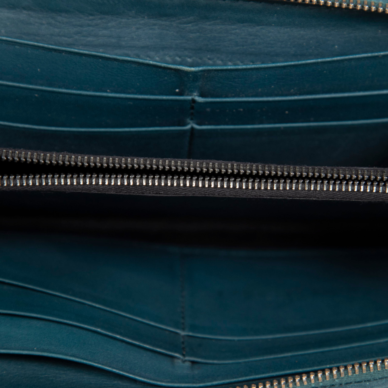 Bottega Veneta Dark Teal Intrecciato Wallet