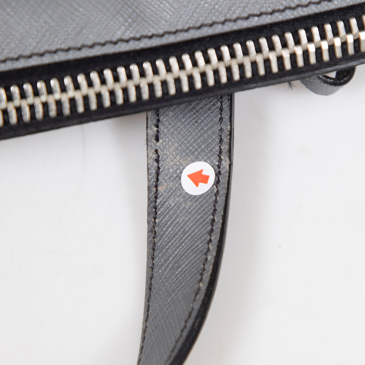 Prada Grey Saffiano Leather Briefcase Bag