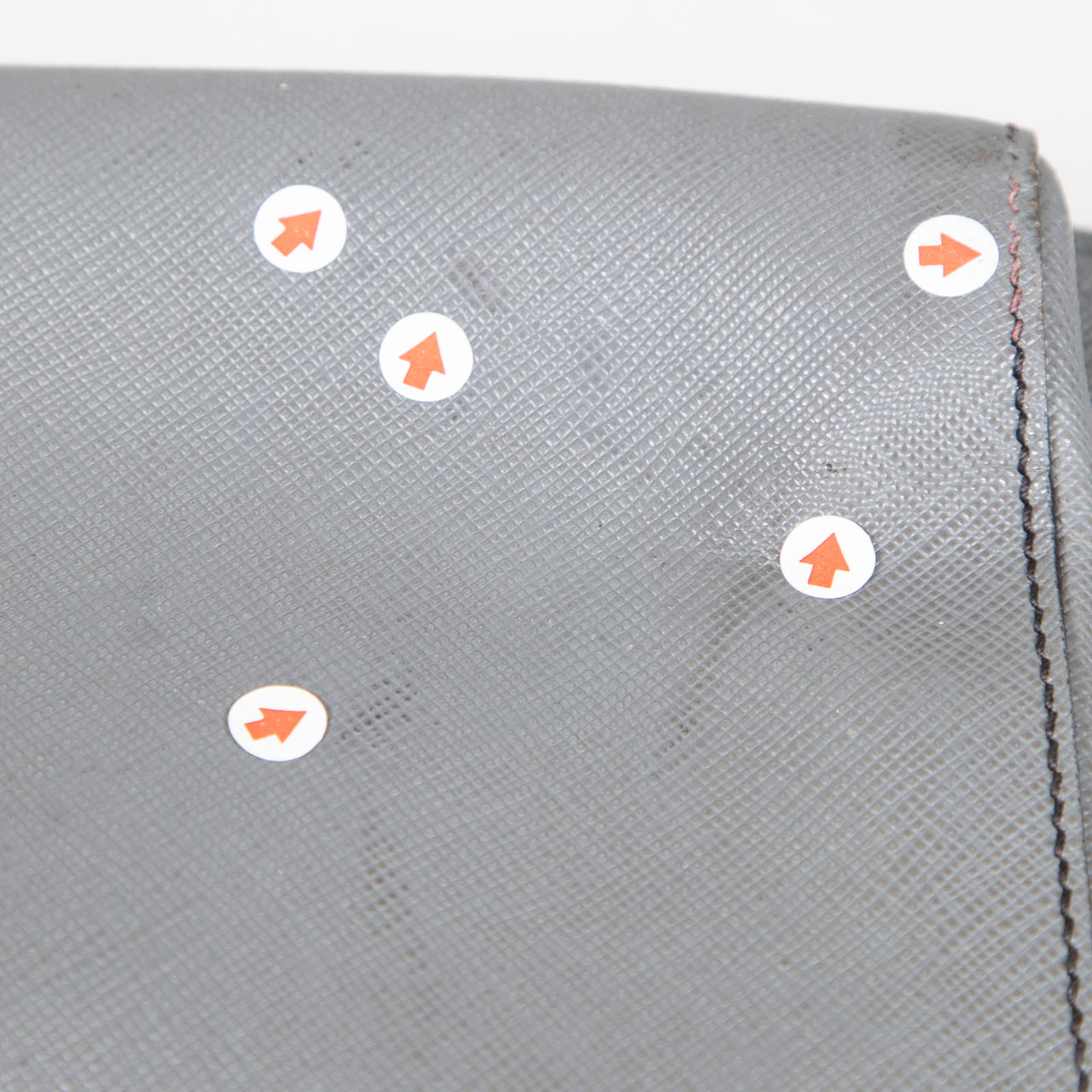 Prada Grey Saffiano Leather Briefcase Bag