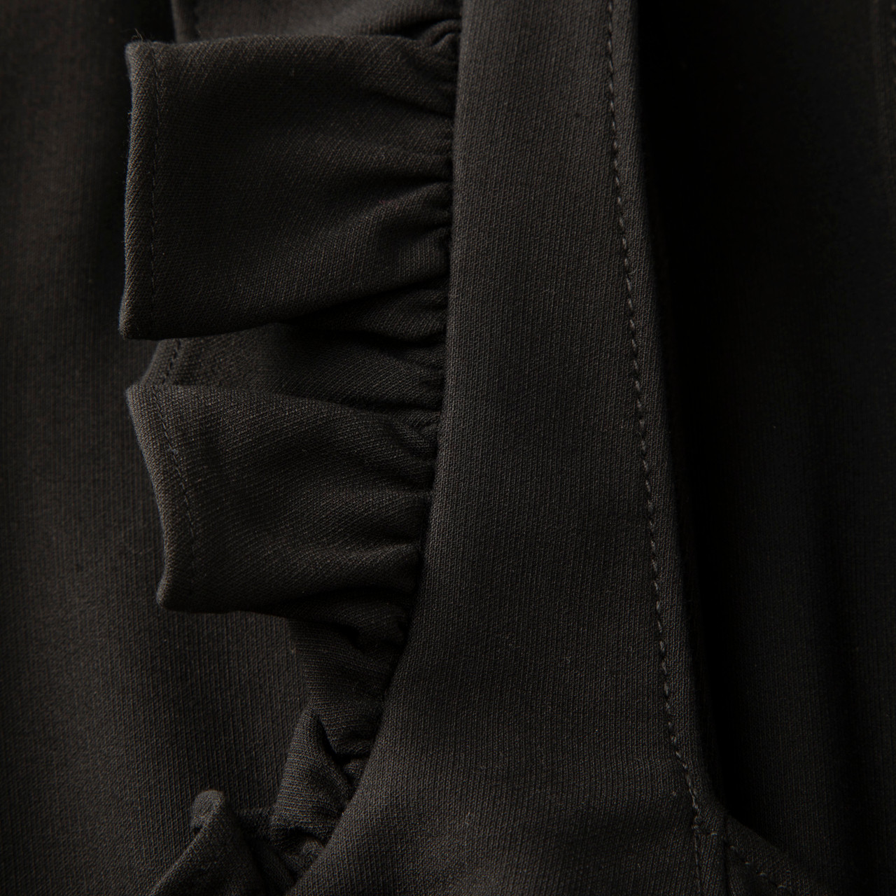 Cinq à Sept Black Ruffle Strap Mini Dress