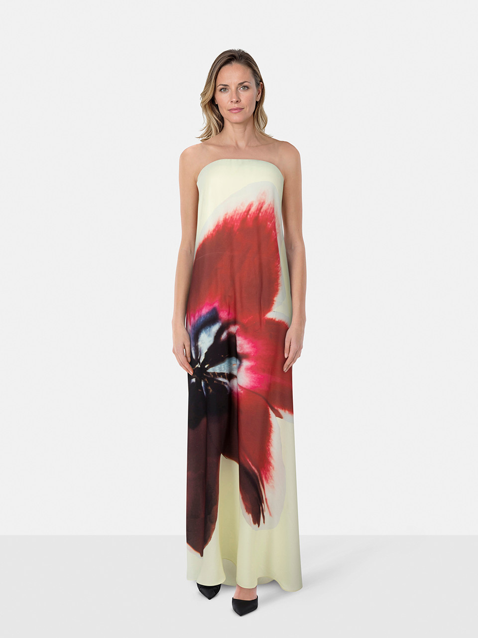 Rat & Boa Strapless Antheia Flower Print Dress