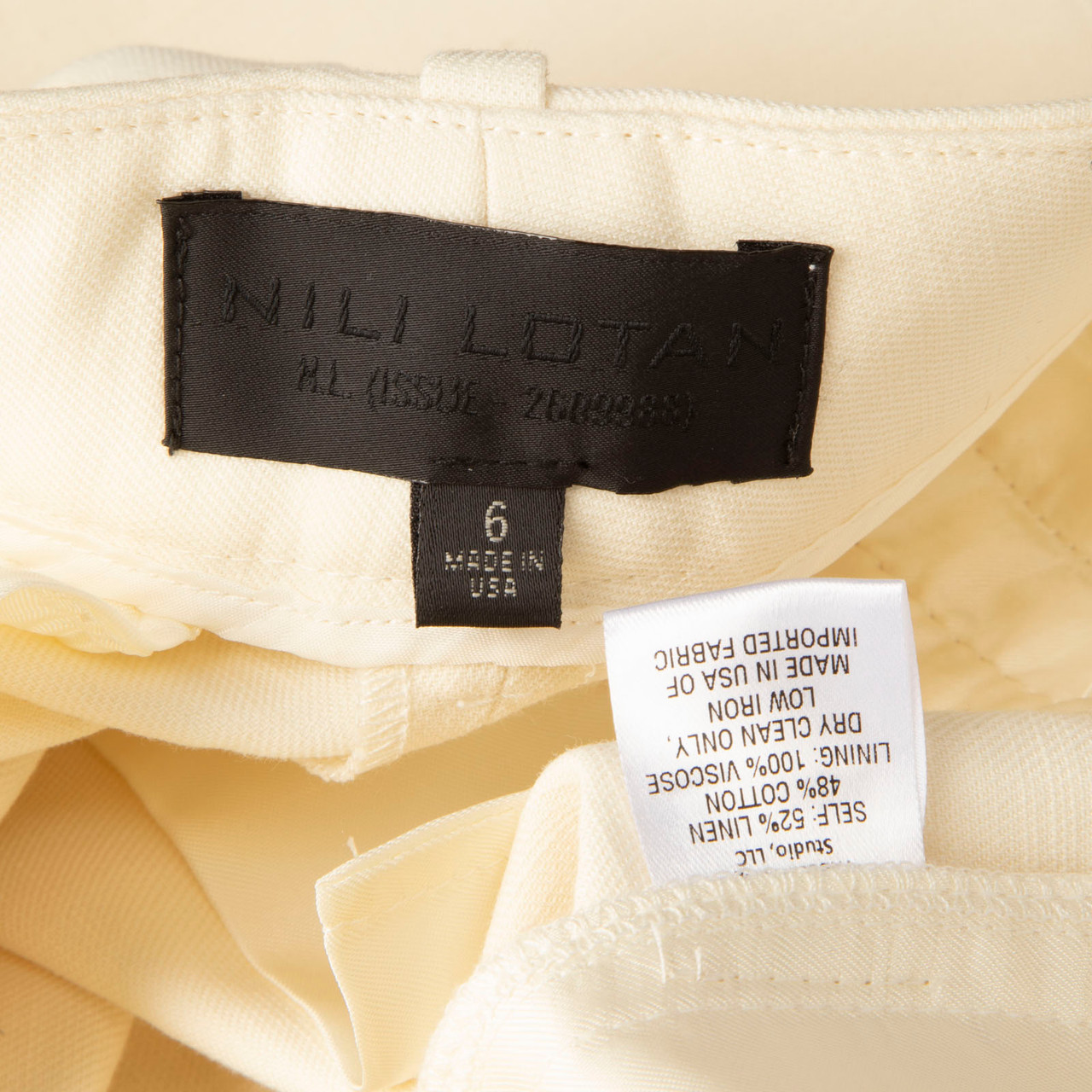 Nili Lotan Cream High Waisted Trousers