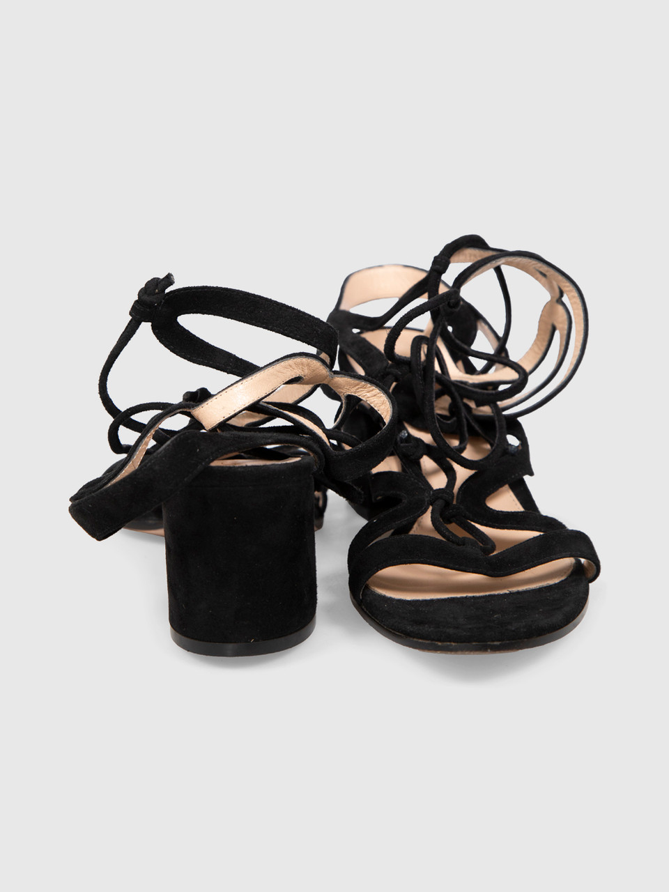Gianvito Rossi Black Suede Netley Mews Sandals