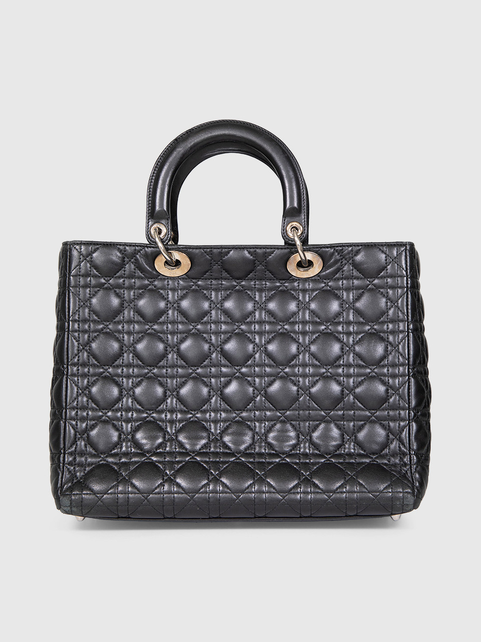 Dior 2009 Black Large Cannage Leather Lady Dior Bag