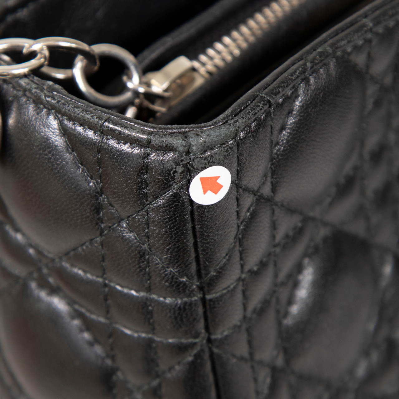 Dior 2009 Black Large Cannage Leather Lady Dior Bag