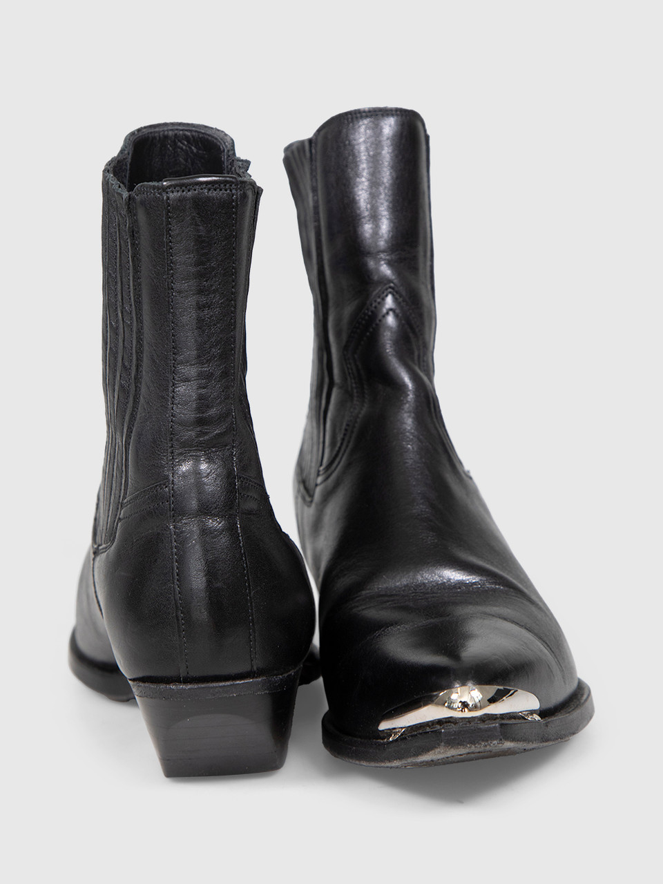 Céline Black Calfskin Pointed Cowboy Boots