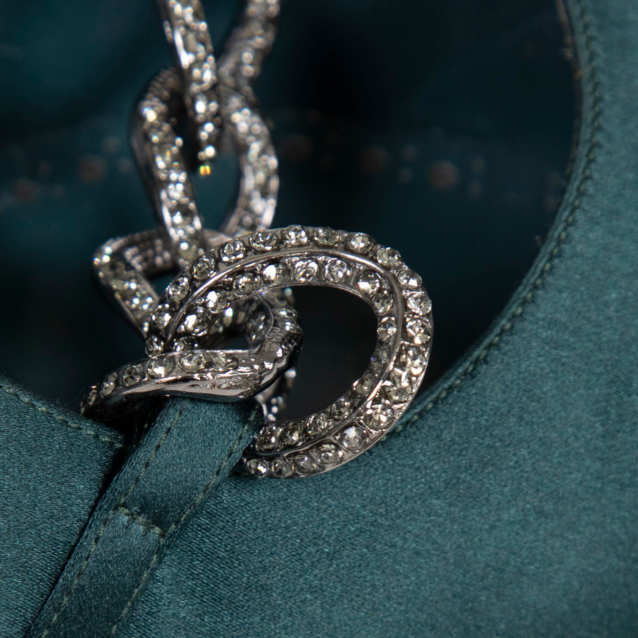 Manolo Blahnik Green Crystal Embellish Chain Heels