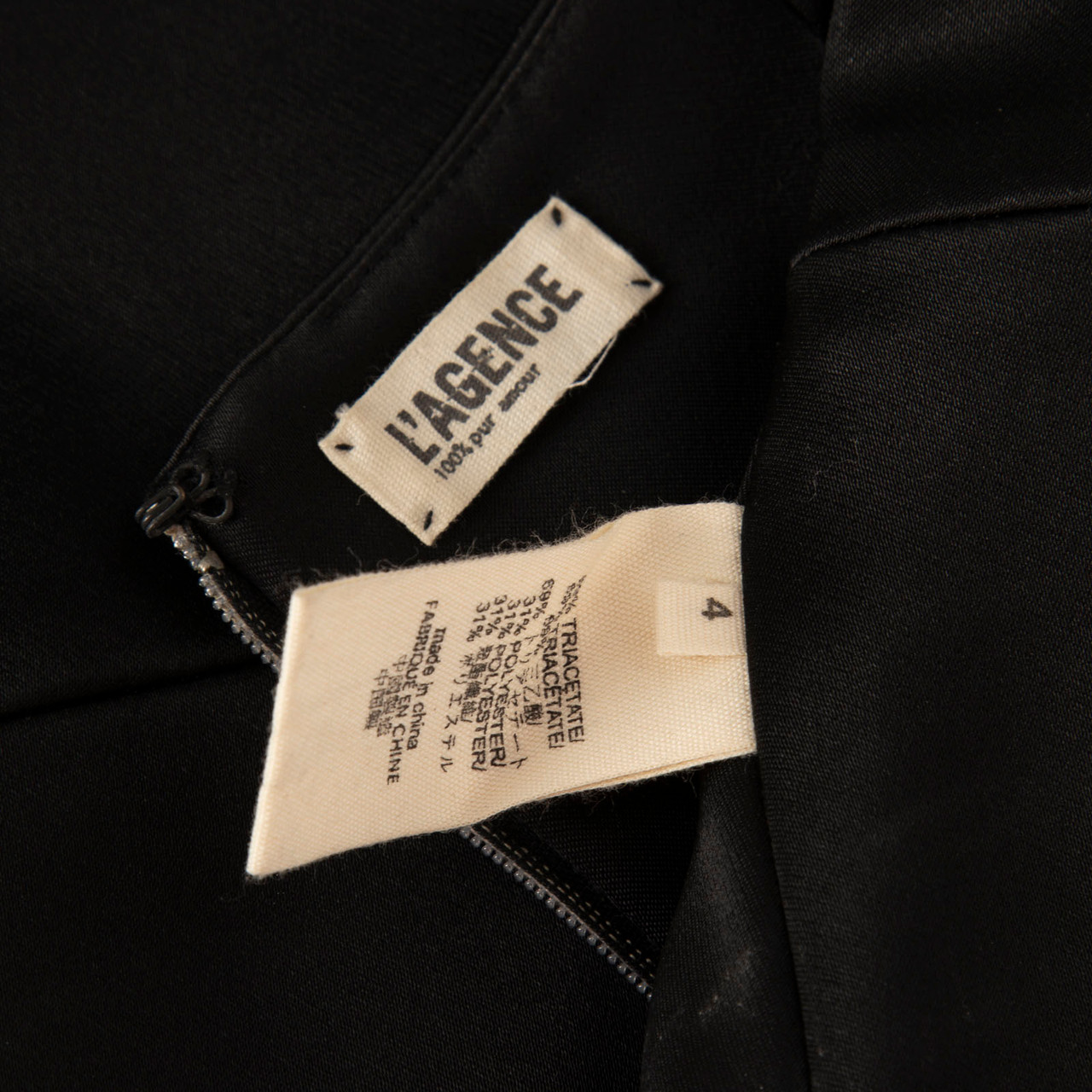 L'Agence Black Silk V Neck Tank Top