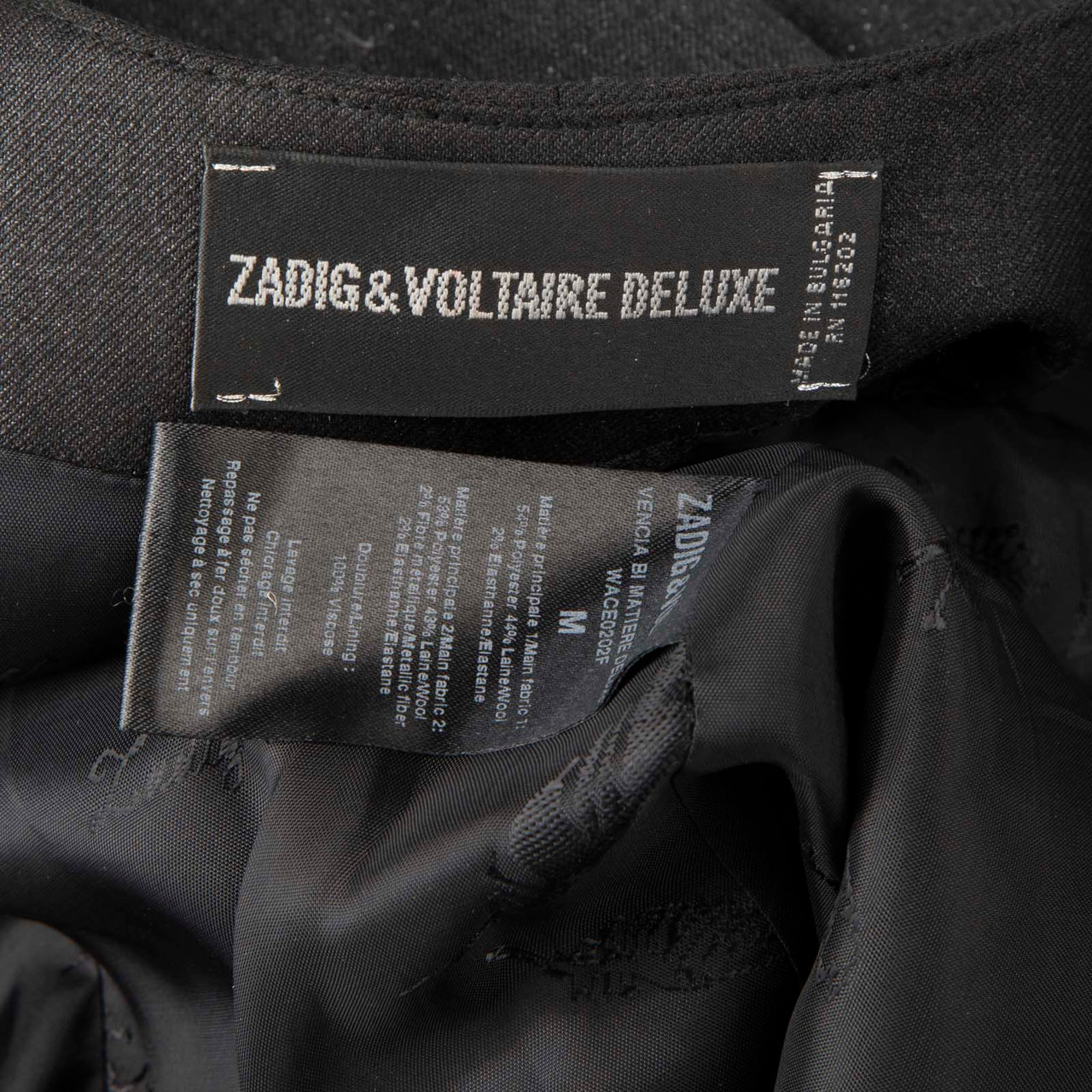 Zadig & Voltaire Black Metallic Zip Up Jacket