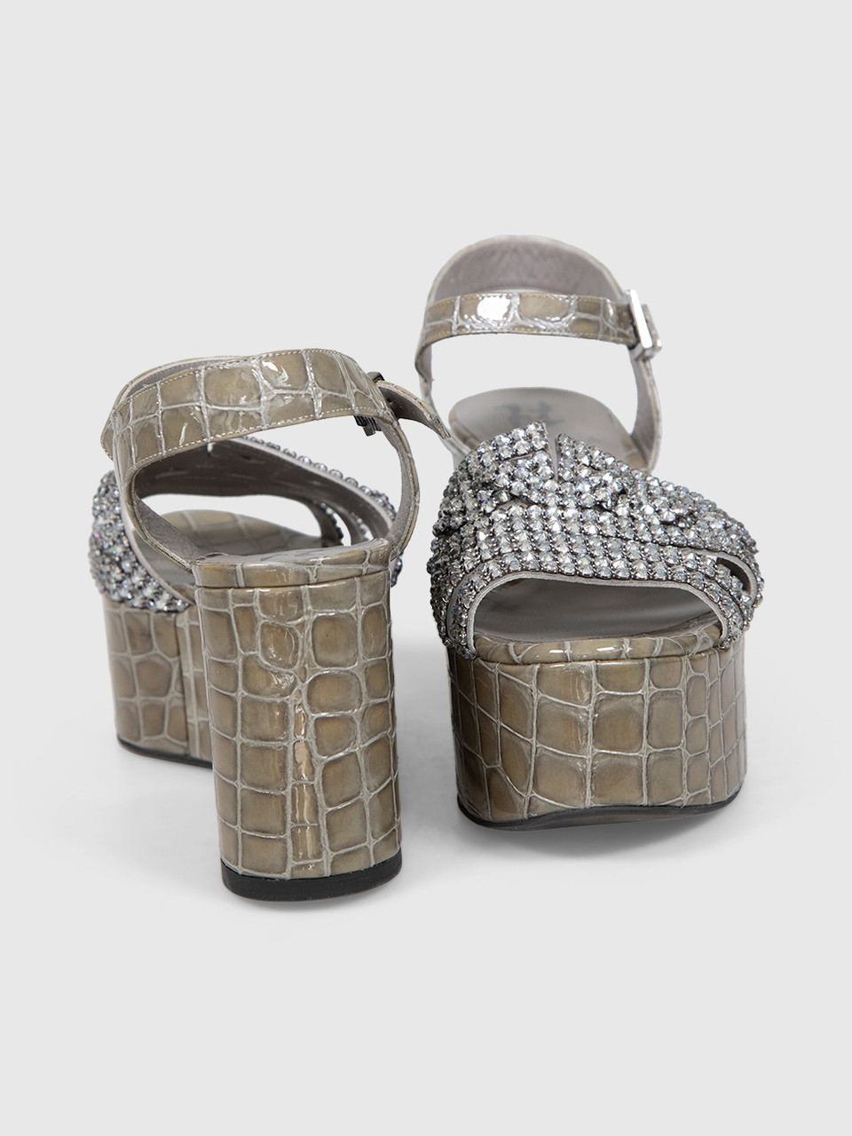 Gina Grey Crystal Embellished Sandals