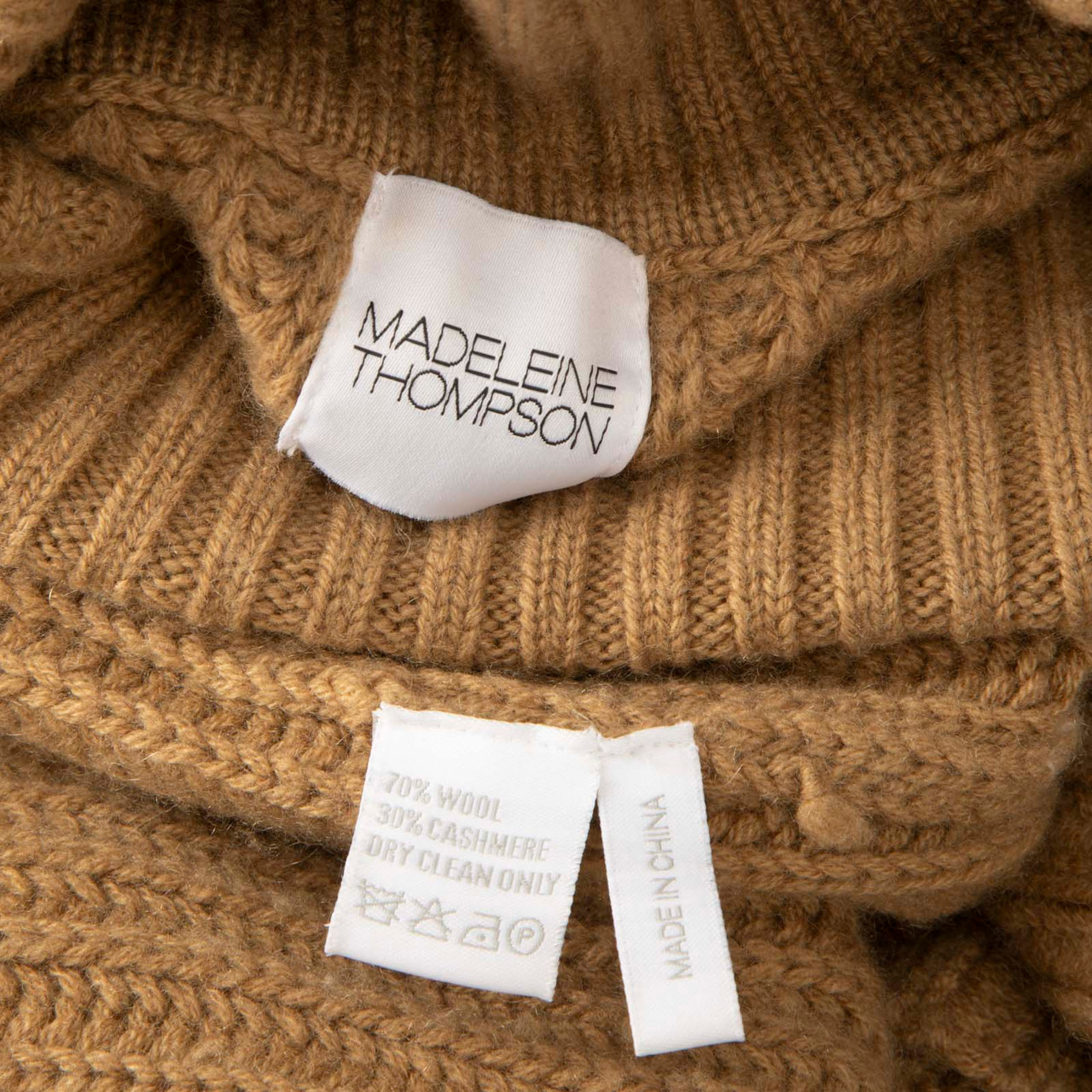 Madeleine Thompson Brown Knitted Poncho