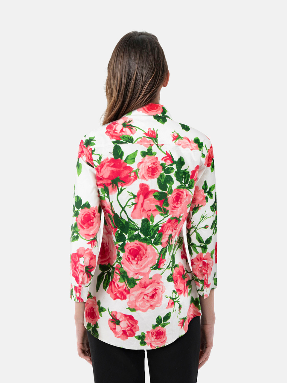 Samantha Sung Rose Print Long Sleeve Shirt