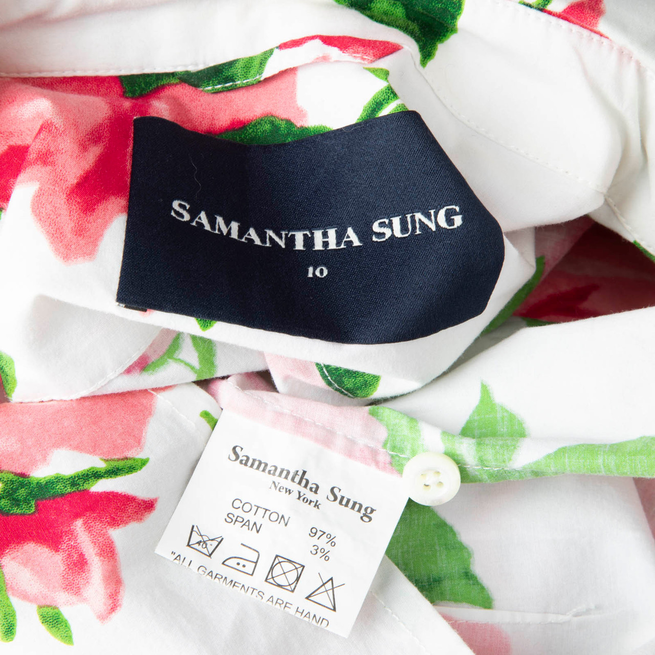 Samantha Sung Rose Print Long Sleeve Shirt