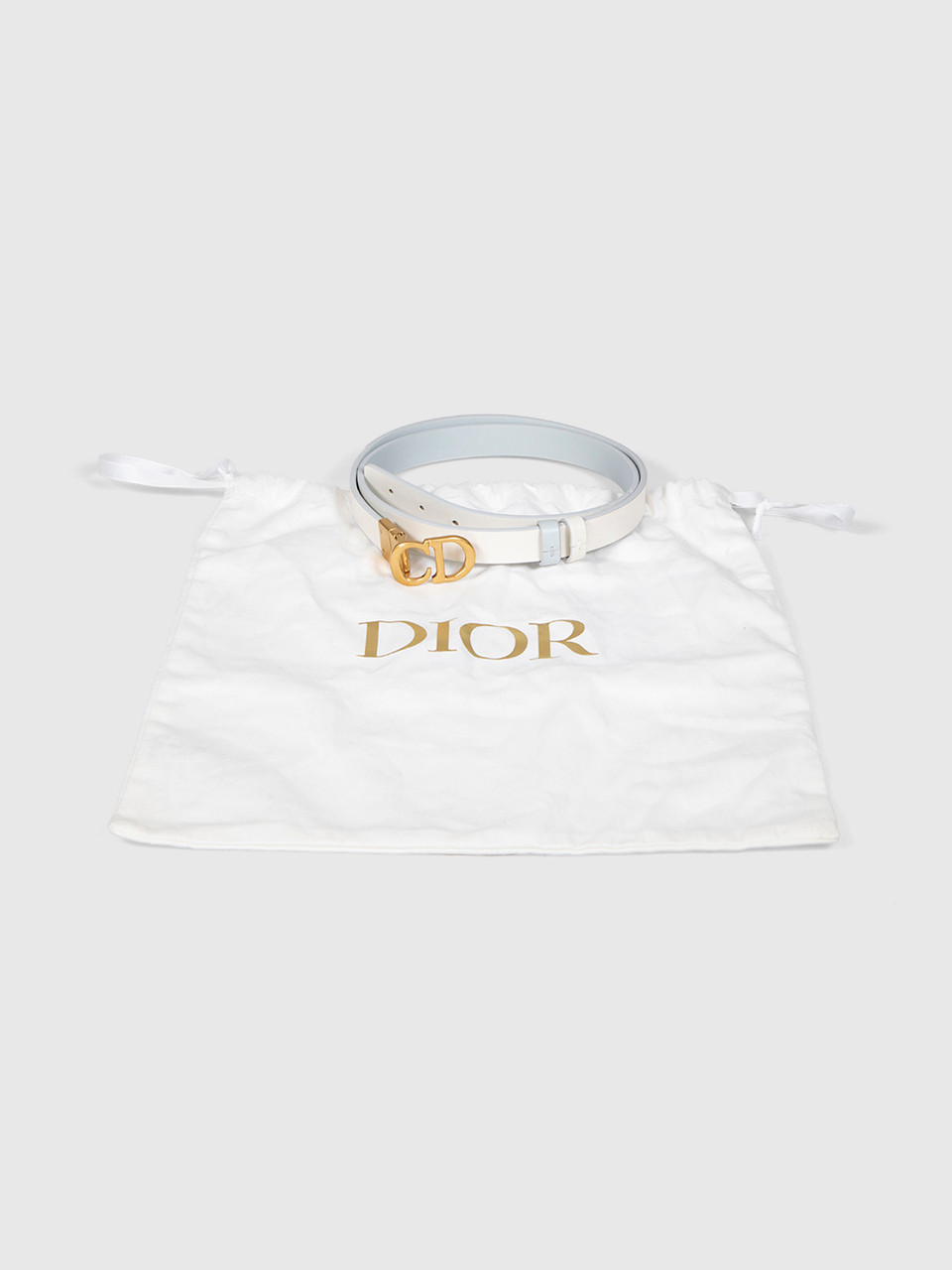 Dior Blue & White Leather CD Reversible Belt