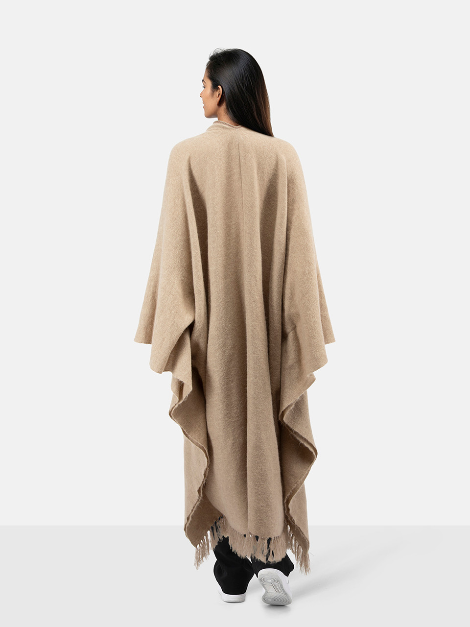 Brunello Cucinelli Beige Cashmere Beaded Shawl